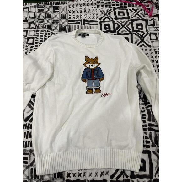AKOO MENS EMBROIDERED FOX SWEATER SIZE LARGE CHINA VGC! - Picture 2 of 11